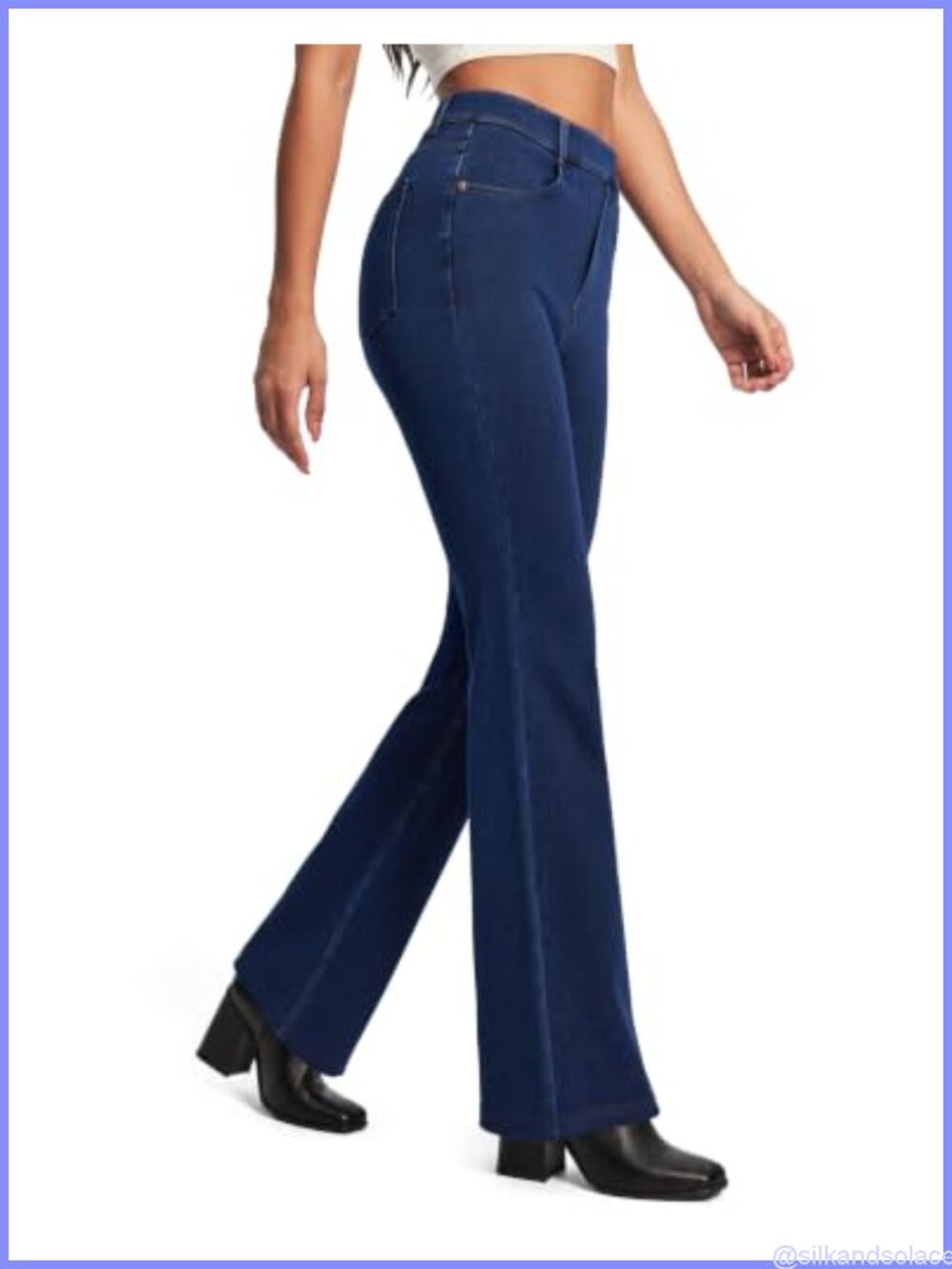 High Waisted Stretchy Bootcut Jeans for Women Pull On Flare Pants